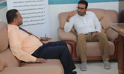 مدير عام مكتب وزارة الشئون الاجتماعية والعمل بوادي حضرموت والصحراء د. عبدالله رمضان باجهام في زيارة للوصول الإنساني