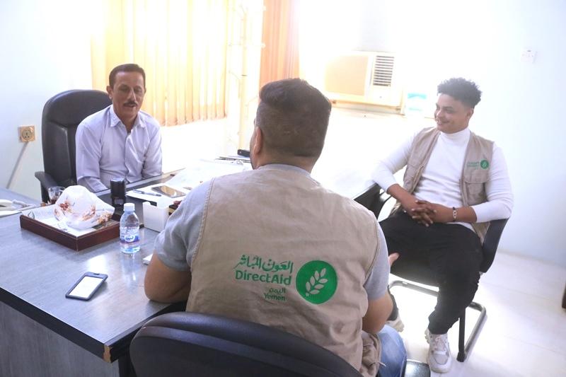 الدكتور العمودي يلتقي بمنسق المشاريع الانشائية والمياه بجمعية العون المباشر - مكتب اليمن