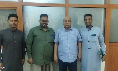 أعضاء نقابة كهرباء منطقة وادي حضرموت يلتقون بمدير عام المؤسسة العامة للكهرباء بالعاصمة عدن