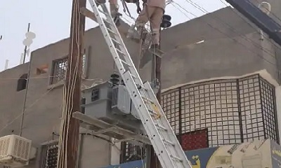 نجاح حملة القطع على الربط العشوائي و تحصيل المديونيات بفرع الكهرباء بشبام حضرموت