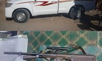 شرطة سيئون تضبط سيارة سرقت من ساحل حضرموت وتلقي القبض على متهمين بسرقة سلاح وكيبل نحاس
