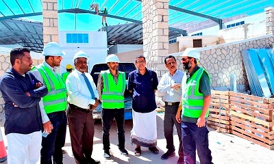 مدير عام الادارة الهندسية بوزارة الصحة يطلع على سير العمل بإعادة تأهيل الطوارئ المركزية الشاملة بهيئة مستشفى سيئون العام