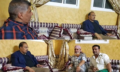 محافظ حضرموت يقدّم واجب العزاء لمدير أمن مديرية المكلا في وفاة والده
