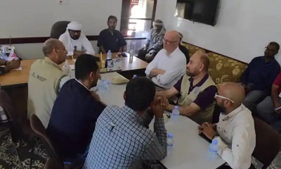 مدير عام مديرية شبام يلتقي وفد منظمة الأغذية والزراعة للامم المتحدة ،ويناقش برنامج الفاو للصمود في قطاع الري والزراعة