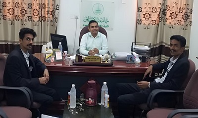 عميد كلية الادارة والاقتصاد بجامعة الأحقاف يلتقي مدير مكتب شركة ابداع سوفت للانظمة بالمكلا