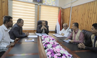 المحافظ بن ماضي يبحث بسيئون أوضاع مكاتب الوزارات ومديريات الوادي والصحراء 