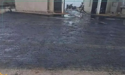 بتمويل صندوق صيانة الطرق .. الفرق الفنية تواصل ترميم شوارع المكلا