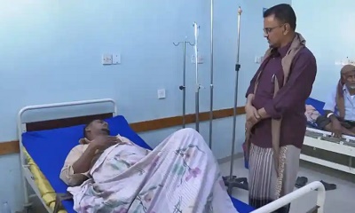 الأمين العام للمجلس المحلي بحضرموت يزور مرضى مستشفى ابن سيناء ويهنئهم بحلول عيد الفطر المبارك
