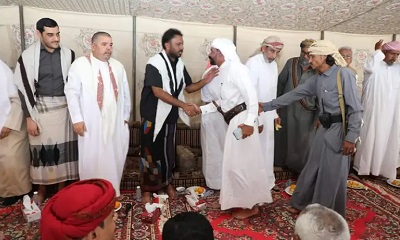 الشيخ بن حبريش يشارك لقاء مشايخ القبائل والوجهاء بالوادي والصحراء