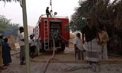 حريق بمزرعة نخيل يتسبب في اتلاف ١٥٠ نخلة بحضرموت