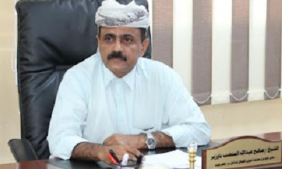 رئيس مصلحة شئون القبائل بساحل حضرموت يبارك اشهار المجلس الوطني الحضرمي ويدعو الجميع لوحدة الصف ودعمه لاجل حضرموت