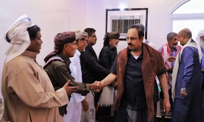 محافظ حضرموت يشارك في تشييع جثمان الشيخ مبروك بن سالم بن سويدان شيخ قبيلة آل ماضي