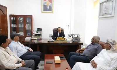 محافظ حضرموت يؤكد ضرورة التمثيل العادل لجميع شرائح ومكونات ومديريات المحافظة