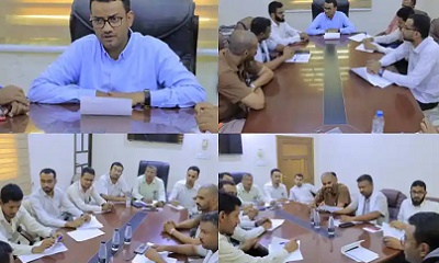 اللجنة الفنية بكهرباء وادي حضرموت تناقش مشاكل الإختناقات فالشبكة والمحطات وسبل معالجتها