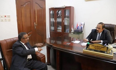 محافظ حضرموت يلتقي رئيس الشعبة الجزائية المتخصصة بالمحكمة الجزائية الاستئنافية المتخصصة