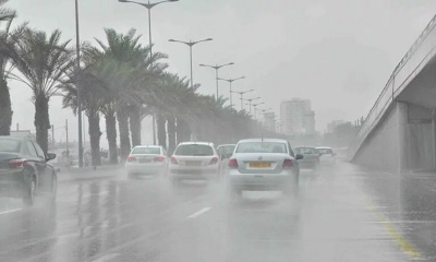 ساحل حضرموت يشهد امطار متفاوتة الغزارة