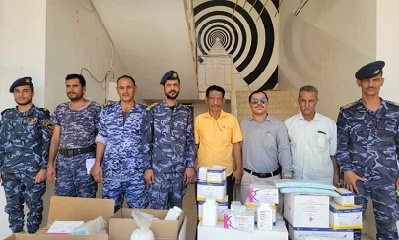 قيادة مكتب وزارة الصحة العامةوالسكان م/حضرموت الوادي والصحراء تقدم ادوية اسعافية لقيادة شرطة الدوريات وامن الطرق بالوادي والصحراء