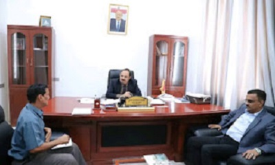 محافظ حضرموت يناقش تقريرًا لمستوى تنفيذ مشاريع البرنامج الاستثماري للنصف الاول للساحل لعام 2023م