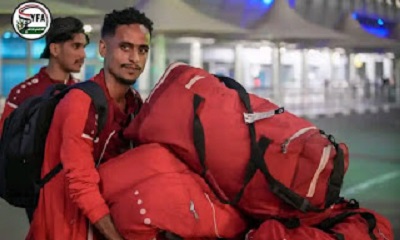 وصول بعثة المنتخب الوطني الأول والاولمبي إلى مطار القاهرة