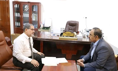 مناقشة جهود التسريع بإنشاء كلية العلوم بجامعة حصرموت وترتيب اوضاع الطلاب القادمين من السودان