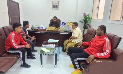 الجهوري يلتقي فريق الصم المشارك في بطولة الجمهورية للرماية بالحديدة