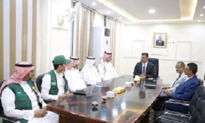 الأمين العام لمحلي حضرموت يبحث مع وفدين من مركز الملك سلمان وجمعية "انسان" التعاون لامكانية تنفيذ مشاريع لدعم فئات من الأيتام بالمحافظة