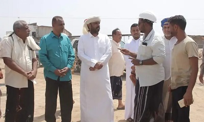 وكيل أول حضرموت يتفقد مشروع تأهيل مركز إنزال القرين السمكي بمدينة قصيعر
