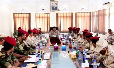 القائد التميمي يجتمع بقادة الألوية والوحدات العسكرية وشُعب القيادة بالمكلا لمناقشة أبرز المستجدات على الساحة الحضرمية 