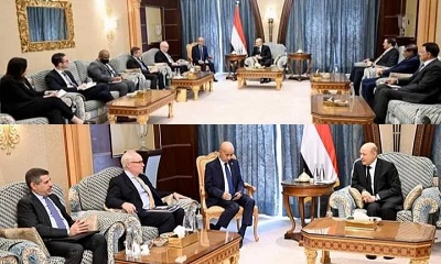 رئيس مجلس القيادة الرئاسي يستقبل المبعوث الاميركي