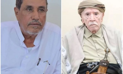الشيخ عمر مسلم بن هلابي المري شيخ مشايخ قبيلة مرة يعزي شيخ شمل قبيلة نهد الحكم صالح علي بن ثابت النهدي بوفاة زوجته