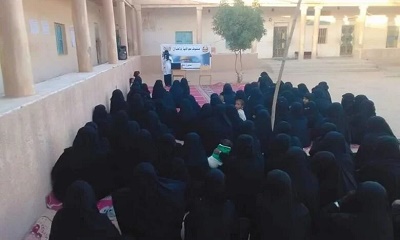 صفوف محو الأمية بمنطقة العدان مديرية القطن تقيم محاضرة توعوية عن سرطان الثدي