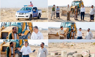 مديرعام مديرية غيل باوزير يشرف على أعمال استكمال إزالة العشوائيات بالمصالح العامة