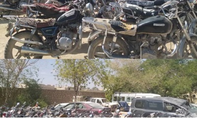 شرطة السير بالوادي والصحراء تنفذ حملة مرورية بضبط الدراجات النارية الغير مرقمه في مدينة سيئون