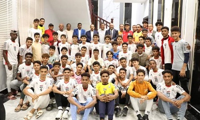 محافظ حضرموت يوجّه بتجهيز منتخب الناشئين وتسهيل نقله الى عُمان لانجاح مهمته الوطنية