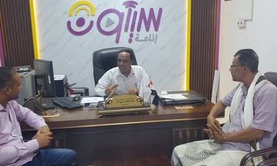 المكتب التنفيذي بااتحاد الملتقيات الشبابية التطوعية في زيارة لمدير عام إذاعة سيئون