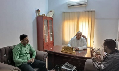 المدير العام السماحي يستقبل في مكتبه المدير التنفيذي ومدير البرامج والمشاريع بجمعية نبراس للتنمية