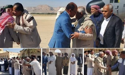 وسط استقبال رسمي .. وفد مجلس حضرموت الوطني يصل الى مدينة سيئون قادما من الرياض