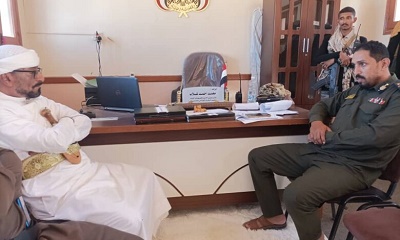 مدير عام مديرية شبام يقوم بزيارة إلى مركز الشرطة والأمن بالمديرية