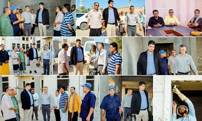 العمري والعطيشي يطلعان على نشاط مكتب الأشغال ومشروع التشطيبات للمجمع الحكومي بغيل باوزير