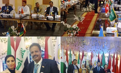 القمة العربية للشباب العربي تكرم الدكتور الجعيدي بدرع شباب العرب