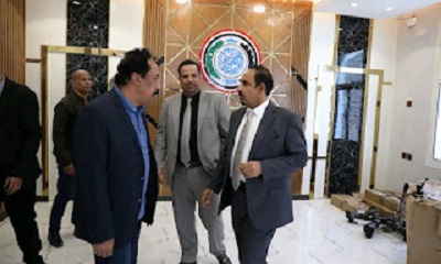 محافظ حضرموت يتفقد الأعمال الإنشائية بالمبنى التجاري بالمؤسسة الاقتصادية بالمكلا والتحضيرات للمعرض الرمضاني