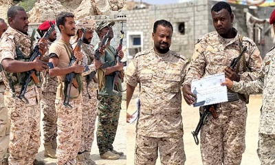 القائد النموري يكرم عدد من منتسبي اللواء في النقاط الأمنية