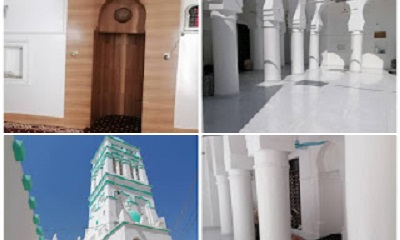 مدير مكتب الأوقاف والإرشاد بمديرية تريم يطلع على أعمال الصيانه لمسجد الصفاء بمدينة تريم