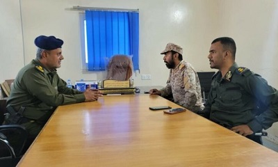 مدير أمن الشحر وقائد لواء الضبة يناقشان الأوضاع الأمنية في المديرية
