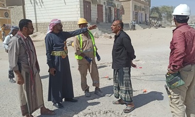 مدير عام شبام يدشن العمل في ردم حفريات صبيات الجسر الأرضي بشبام واعادة تأهيل خط الإسفلت الرابط شبام سيئون