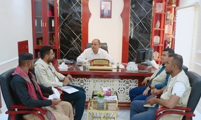 مدير عام سيئون يناقش تنفيذ مشروع سبل العيش متعدد السنوات (الغذاء مقابل الأصول والغذاء مقابل التدريب) بمديرية سيئون