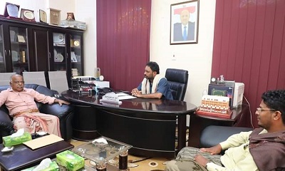 الشيخ بن حبريش يلتقي الأمين العام المساعد لمؤتمر حضرموت الجامع لشؤون الساحل والهضبة الأستاذ وديع جوبان