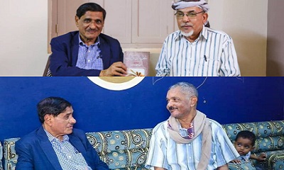 البحسني يطمئن على صحة الإعلامي القدير الشاحت ويزور الشاعر بامطرف والدكتور بن غوث