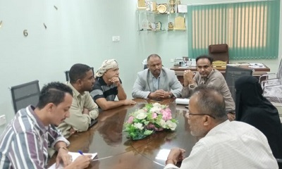مكتب وزارة الصحة و السكان بحضرموت الساحل يناقش مع وفد الهلال الأحمر الاماراتي آلية تنفيذ أسبوع الخير الصحي المجاني بمركز المحور الطبي بربوة خلف بالمكلا