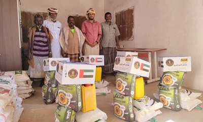 بحضور عضو الجمعية الوطنية الأستاذ احمد البهيشي لجنة الإغاثة بانتفالي بروم ميفع تدشن توزيع السلال الغذائية على الأسر الأشد احتياجا بالمديرية